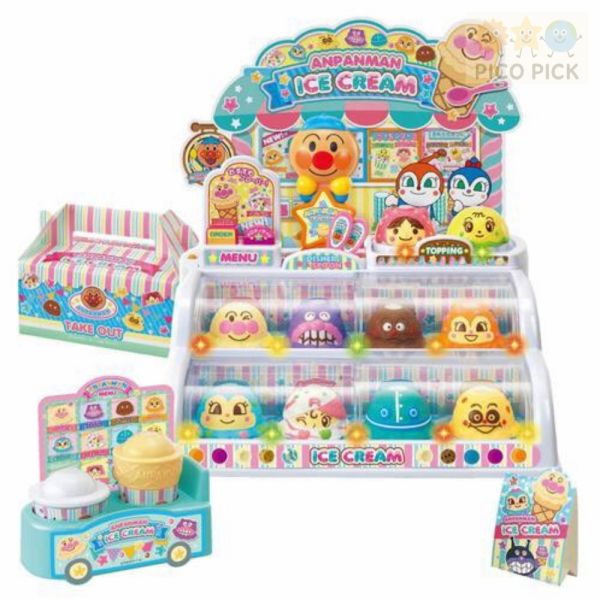 日本正版 Anpanman 麵包超人 冰淇淋店 角色扮演玩具（經典版／豪華DX版） 