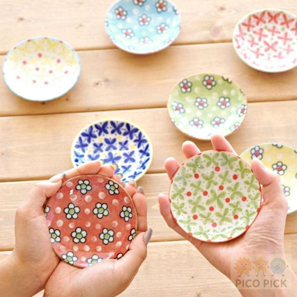 日本製 moka花卉系列 小皿8入組 彩色小盤 禮盒組 