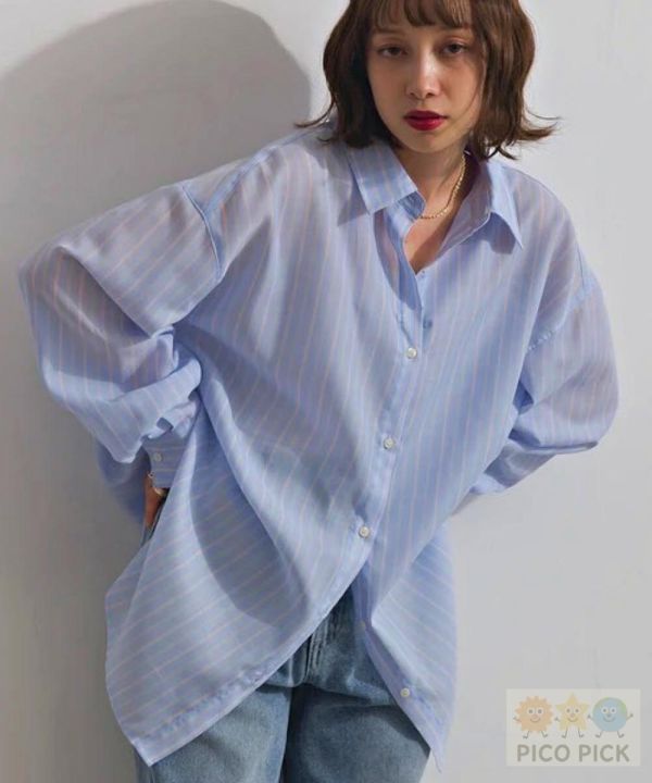 2026春裝Elencare due日本 2WAY透膚格紋襯衫 外罩衫 長版襯衫 綁帶上衣 罩衫 女裝 