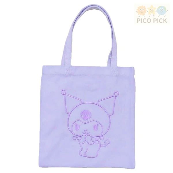 日本正版 刺繡帆布迷你托特包｜手提袋購物袋｜肩背袋｜米飛帆布袋 