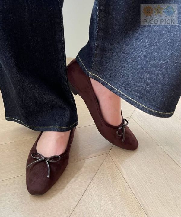 日本直送｜Le Talon 法式方頭蝴蝶結芭蕾平底鞋（多色可選） 