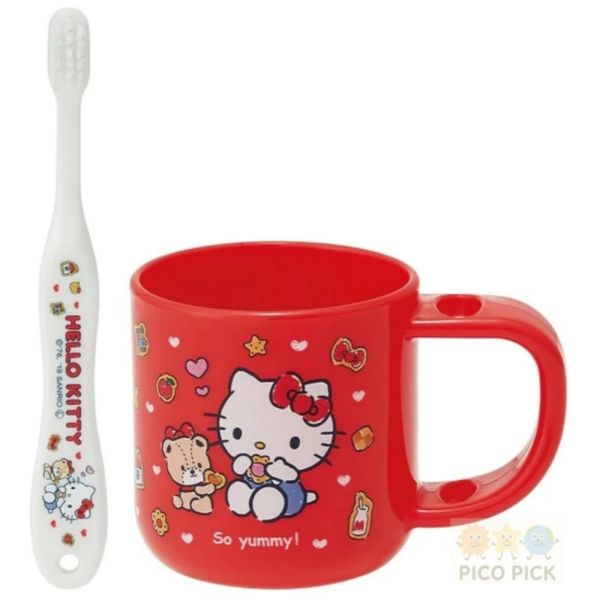 日本 直送 Skater卡通角色兒童牙刷＋漱口杯套組（附牙刷架設計） Hello Kitty|玩具總動員 