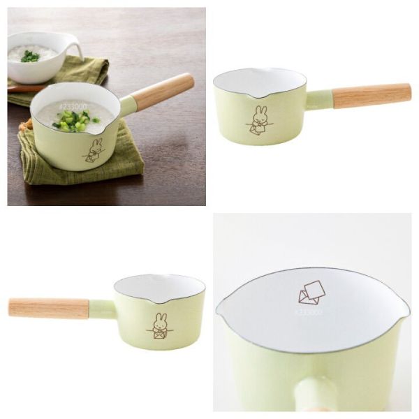 【日本直送｜富士琺瑯 FUJIHORO × Miffy 米飛兔粉彩琺瑯系列｜牛奶鍋／味噌鍋 四色可選】 