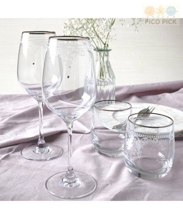 日本 日本製正版JILL STUART × NARUMI水晶玻璃對杯禮盒（紅酒杯/威士忌杯） 