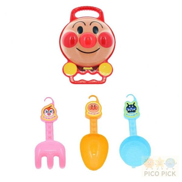 日本 正版麵包超人 沙灘玩具組 沙子模具玩具 戲沙工具組 