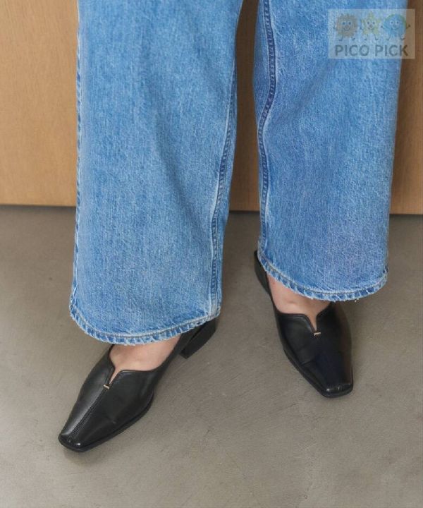 日本直送｜Le Talon 方頭金屬飾低跟鞋（3色可選） 