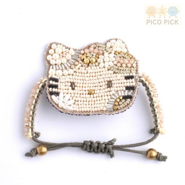 日本手工精緻珠繡｜Hello Kitty × MAYGLOBE 品牌聯名（手環／胸針） 