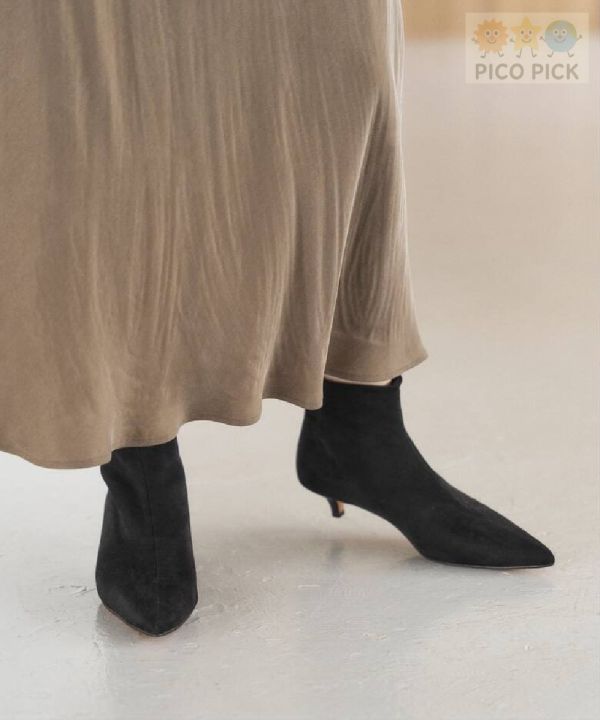 日本直送｜Le Talon 短筒尖頭低跟短靴（4色可選） 