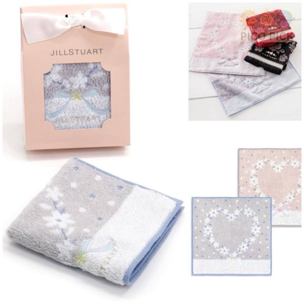 日本【JILL STUART】甜美刺繡迷你毛巾禮盒（25×25cm/4款） 