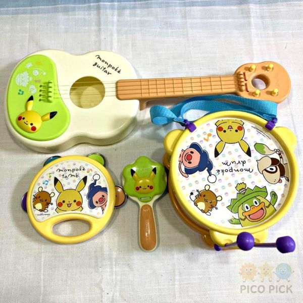 歡慶新賣場 網路最低價【日本直送｜monpoké 寶可夢 Pikachu 音樂玩具系列】初次樂器體驗（吉他／鼓） 