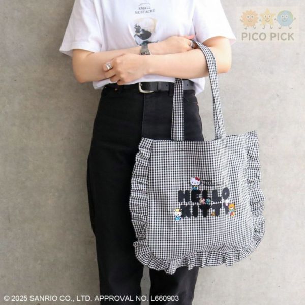 日本ACcommode × Hello Kitty 荷葉邊托特包 