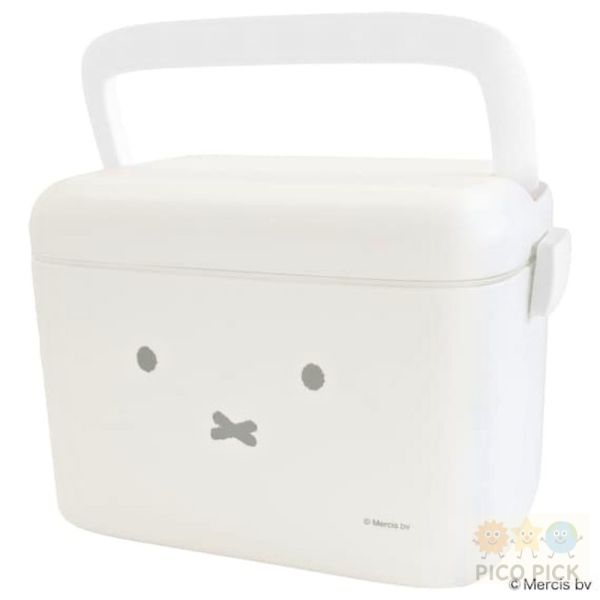 日本 米飛兔Miffy 附提把收納盒｜附隔板 提把設計 工具箱 文具盒 急救箱 