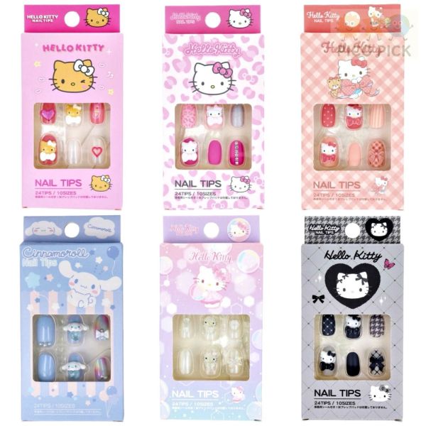 日本直送 Sanrio角色美甲貼片｜24片入 / 10尺寸｜指甲貼片 / 造型美甲｜Kitty指甲 
