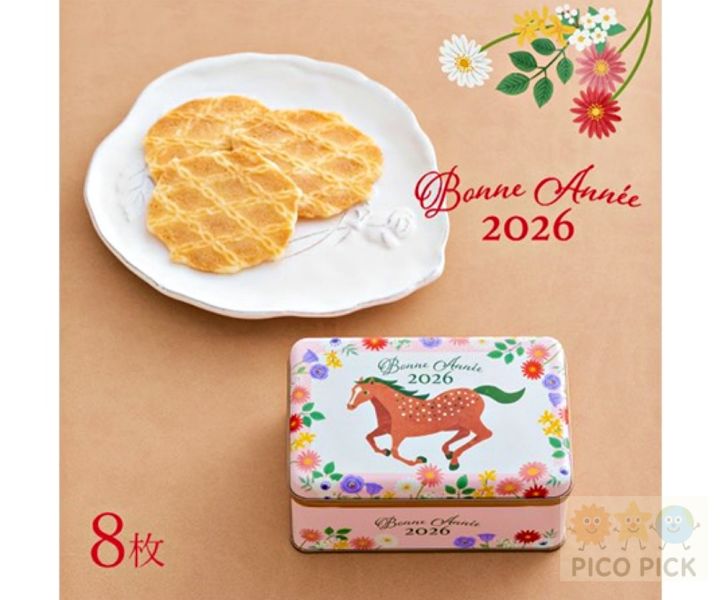 日本｜ 神戶風月堂 L’espoir新年限定 奶油薄餅 鐵盒禮盒（2026 馬年款） 