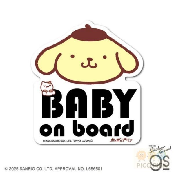 日本直送｜Sanrio BABY on board 車用安全貼紙 可愛角色款6選｜Hello Kitty/美樂蒂/大耳狗/布丁狗/Pochacco 