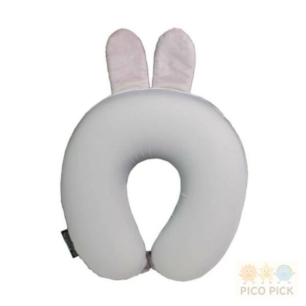 日本直送｜日本正版Miffy 米菲兔造型U型旅行枕（白／灰） 