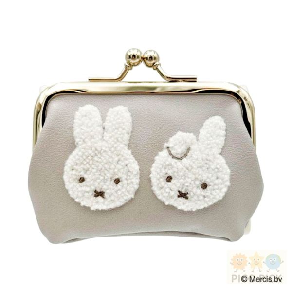 日本 Miffy 米飛兔 × Boris 小熊｜刺繡口金包 零錢包｜可愛毛絨刺繡 雙色選擇 