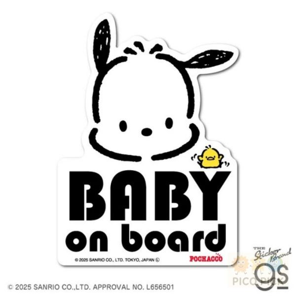 日本直送｜Sanrio BABY on board 車用安全貼紙 可愛角色款6選｜Hello Kitty/美樂蒂/大耳狗/布丁狗/Pochacco 