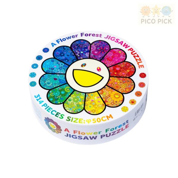 日本【Takashi Murakami】村上隆A Flower Forest Jigsaw Puzzle 拼圖（314片／直徑50cm） 2025最新款 