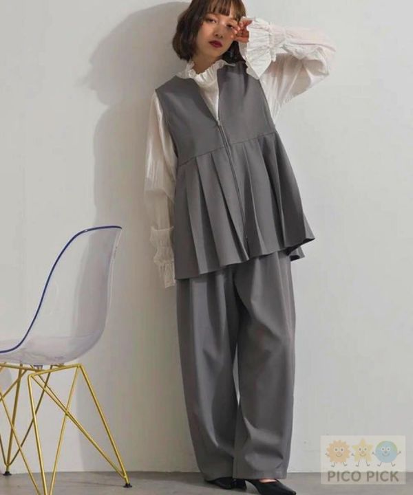 2026春裝Elencare due日本 高腰打摺寬褲 西裝褲 垂墜感寬褲 休閒西裝褲 女裝 