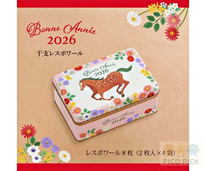 日本｜ 神戶風月堂 L’espoir新年限定 奶油薄餅 鐵盒禮盒（2026 馬年款） 