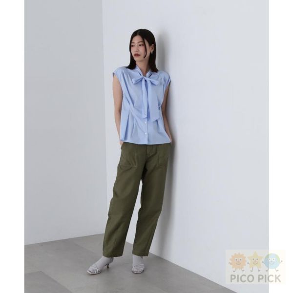 日本直送｜N. by NATURAL BEAUTY BASIC 夏季綁帶無袖襯衫｜領口蝴蝶結設計上衣 