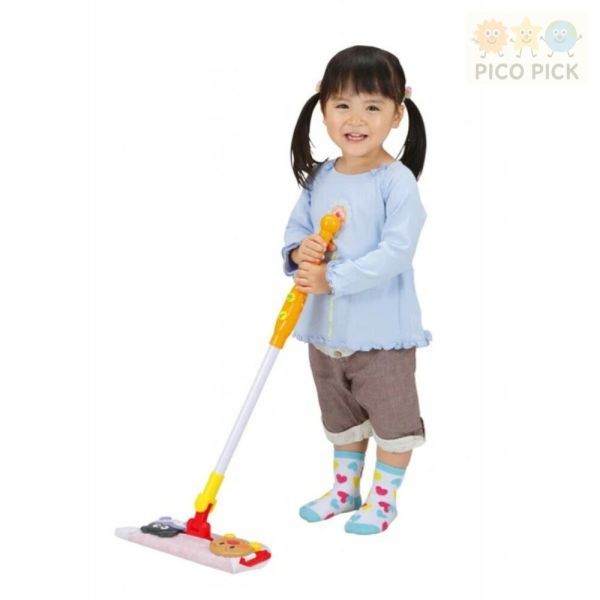 日本 正版 Anpanman 麵包超人兒童電動清潔玩具拖把（附替換布） 