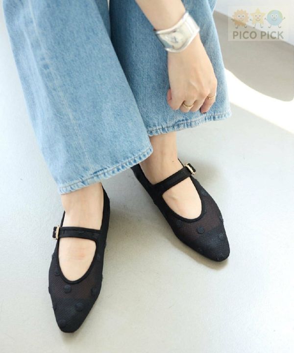 日本直送｜Le Talon 大圓點網紗瑪莉珍鞋（2色可選） 