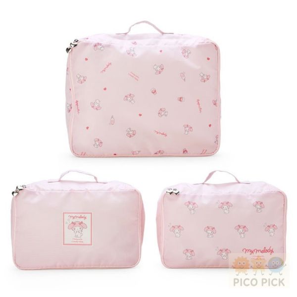 日本直送｜正版Sanrio 旅行壓縮收納袋三件組 Hello Kitty/大耳狗/Melody/庫洛米 