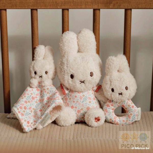 日本直送｜Miffy x Little Dutch聯名款幸運花禮盒三件組|嬰兒玩具組 新生兒禮物 彌月禮 安撫巾＋搖鈴＋絨毛玩偶｜ 