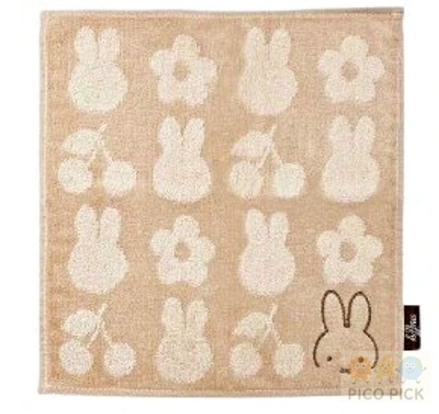 日本 日本製Miffy 米飛兔｜造型毛巾方巾｜三色可選（粉／米／灰） 
