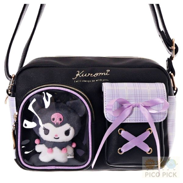 日本正版Sanrio三麗鷗角色 透明展示斜背包｜可裝娃娃｜Kuromi / My Melody / Cinnamoroll / 帕恰狗 