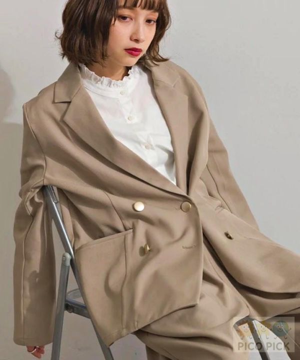 2026春裝 日本Elencare Due to 雙排釦西裝外套 質感西裝外套 套裝外套 休閒正式兩用外套 