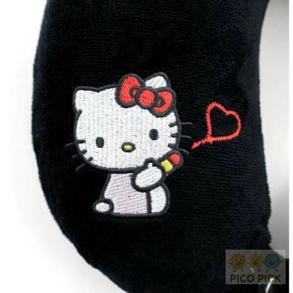 日本直送｜正版Sanrio Hello Kitty 刺繡頸枕 白色愛心款／黑色愛心款 