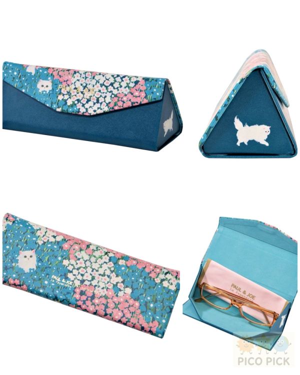 日本正版Paul & Joe 眼鏡盒 9款｜三角摺疊式設計 可折疊不佔空間 內附眼鏡布（Paul & Joe） 