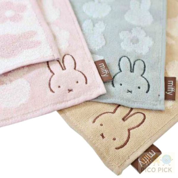 日本 日本製Miffy 米飛兔｜造型毛巾方巾｜三色可選（粉／米／灰） 