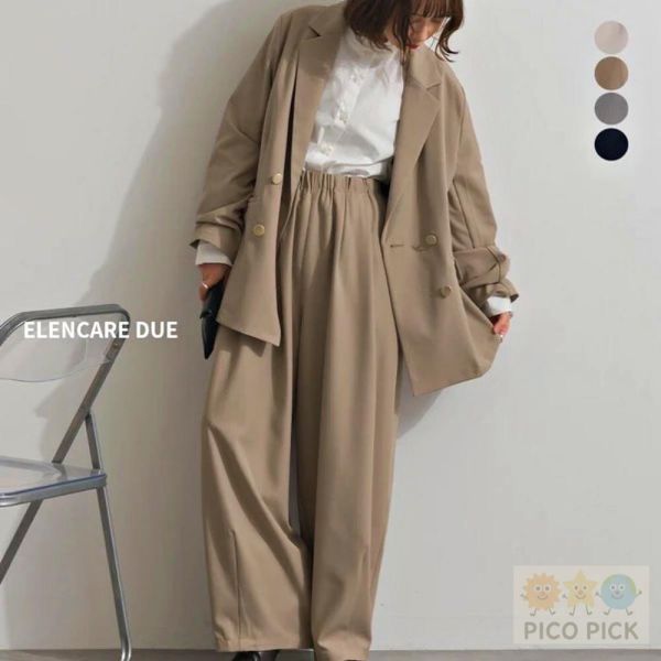 2026春裝Elencare due日本 高腰打摺寬褲 西裝褲 垂墜感寬褲 休閒西裝褲 女裝 