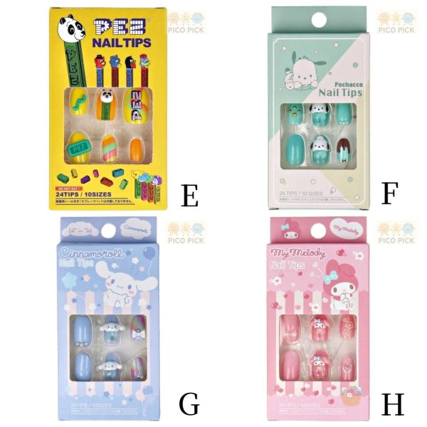 日本直送 Sanrio角色美甲貼片｜24片入 / 10尺寸｜指甲貼片 / 造型美甲｜Kitty指甲 