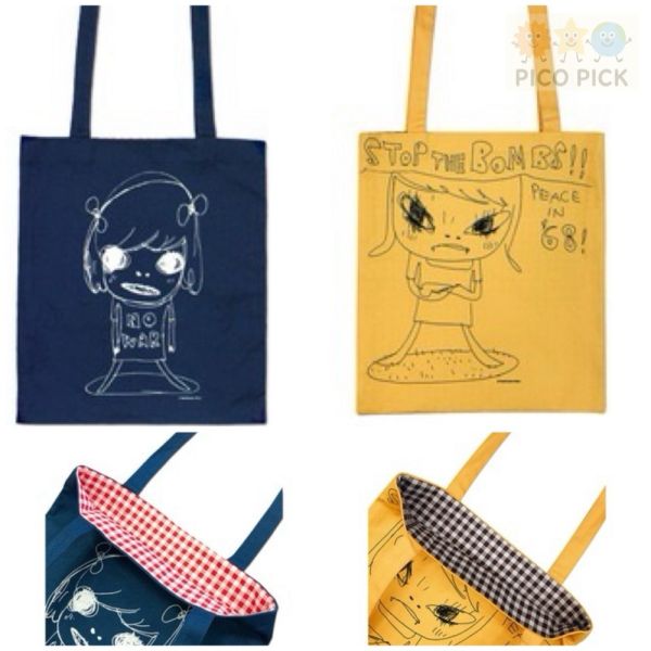 日本直送｜奈良美智 Yoshitomo Nara限定托特包 NO WAR／STOP THE BOMBS（2款） 