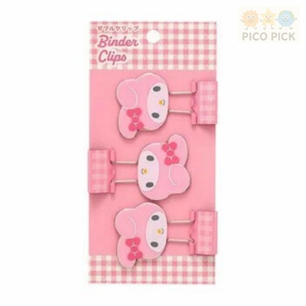 日本直送｜Sanrio角色造型資料夾夾子 3入組/kitty/Melody/大眼蛙多種角色可選 