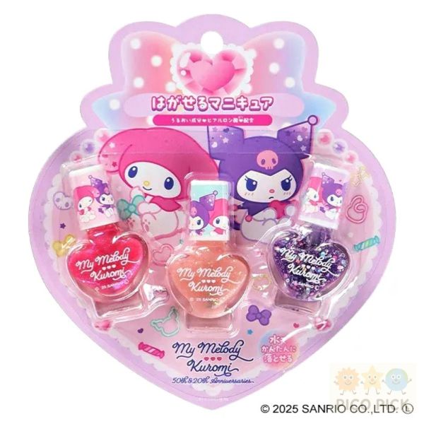 日本｜Shobido可撕式兒童安全指甲油 3入組｜三麗鷗/冰雪奇緣/迪士尼公主/兒童指甲彩繪 安全水性指甲油 不需去光水 