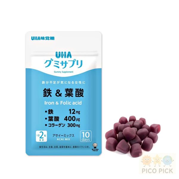 日本好市多 UHA 味覺糖 營養軟糖補充品｜維他命C|鐵&葉酸 