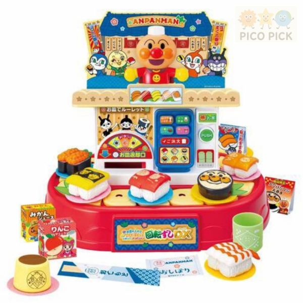 日本正版 Anpanman 麵包超人 旋轉壽司DX 豪華加強版 角色扮演玩具 