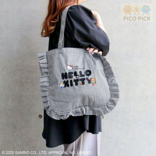 日本ACcommode × Hello Kitty 荷葉邊托特包 