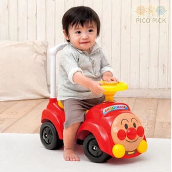 日本直送｜日本正版ANPANMAN 麵包超人 旋律滑步車（可推可坐・附收納座墊） 