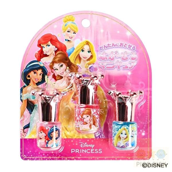 日本｜Shobido可撕式兒童安全指甲油 3入組｜三麗鷗/冰雪奇緣/迪士尼公主/兒童指甲彩繪 安全水性指甲油 不需去光水 