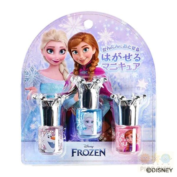 日本｜Shobido可撕式兒童安全指甲油 3入組｜三麗鷗/冰雪奇緣/迪士尼公主/兒童指甲彩繪 安全水性指甲油 不需去光水 