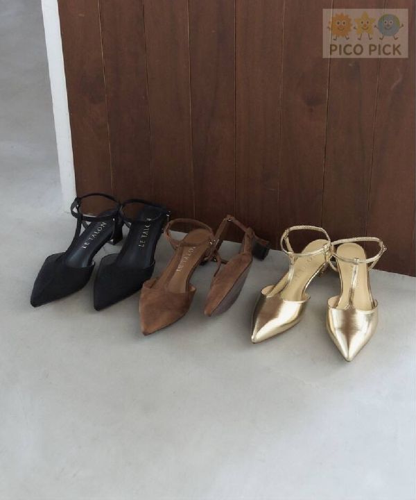 日本直送｜Le Talon T字帶尖頭低跟鞋（共3色） 