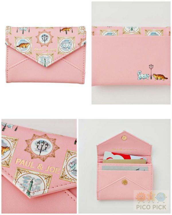 日本正版PAUL & JOE 2025秋冬新款｜卡片夾包｜三款選擇（海軍藍／粉色插畫／奶油貓咪） 