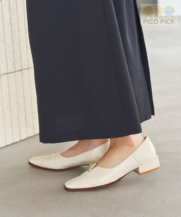 日本直送｜Le Talon 方頭金屬飾低跟鞋（3色可選） 